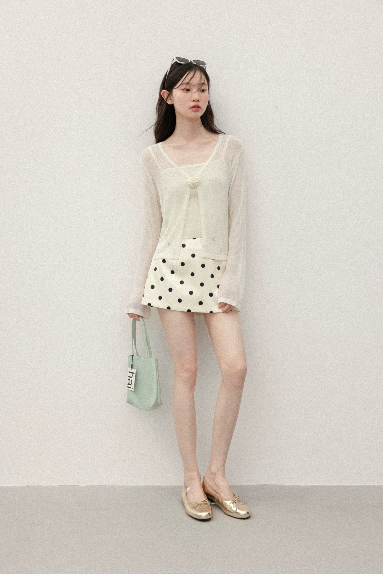 Cantonstory Cardigan with Sling Vest Two-piece Set