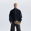 NOMANIAI Leopard Print Leather Fake Two-piece Zipper Baseball Collar Zipper Jacket
