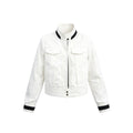 JCAESAR WOMEN Colorblock Boxy Cropped Textured Jacket