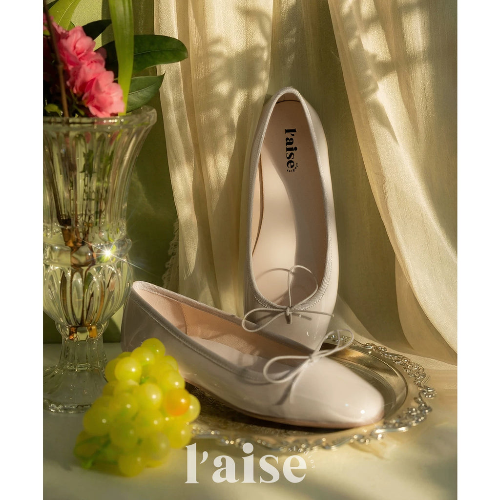 L'aise Patent Leather Bow Ballet Flat