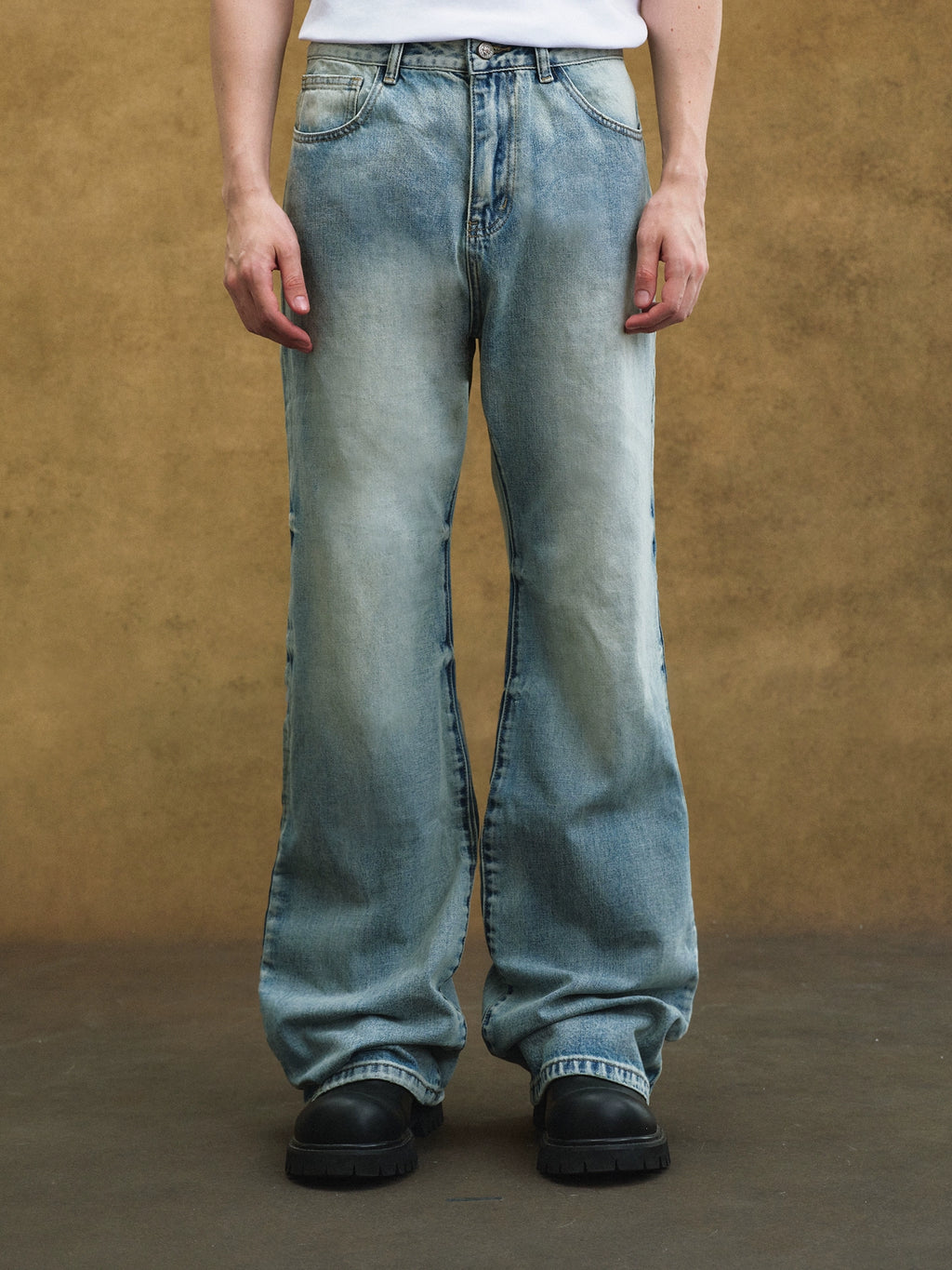 YADcrew Retro Cat Beard Loose Casual Jeans