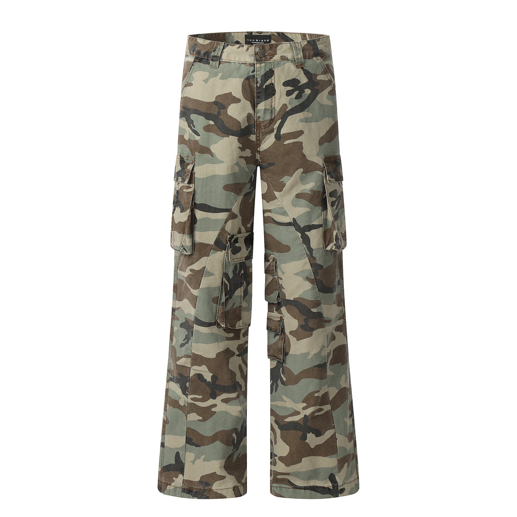 11KN Retro Micro-pull Camouflage Overalls