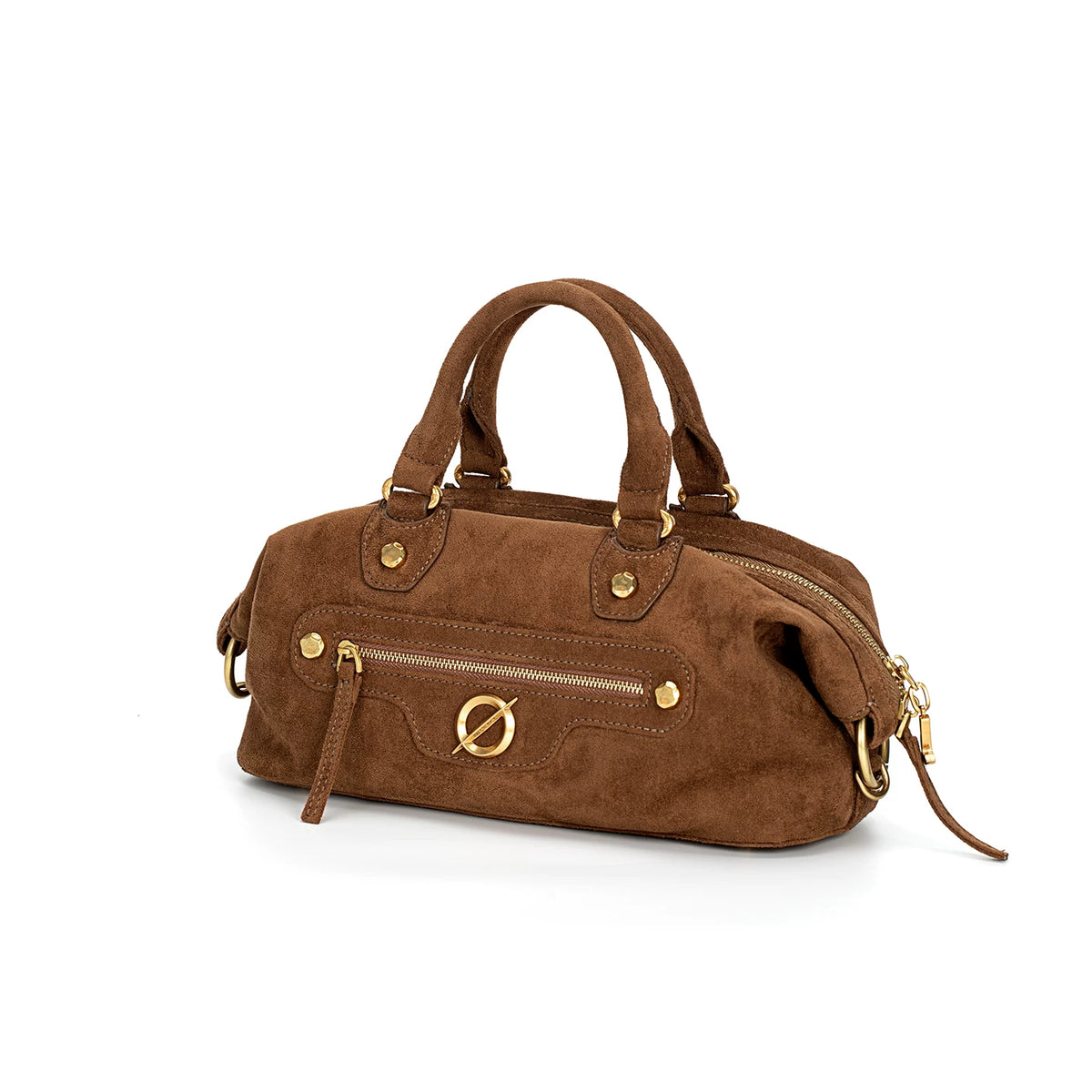JELLY TOYBOY Brown Faux Leather Zip-Top Crossbody Bag