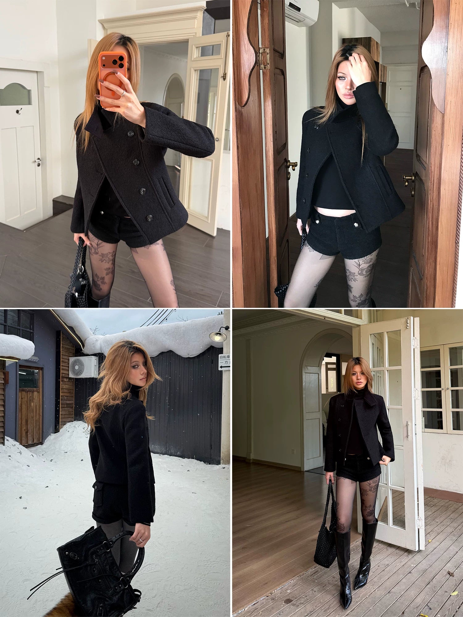 Audwyn 100 Wool Stand-Up Collar Skinny Versatile Coat