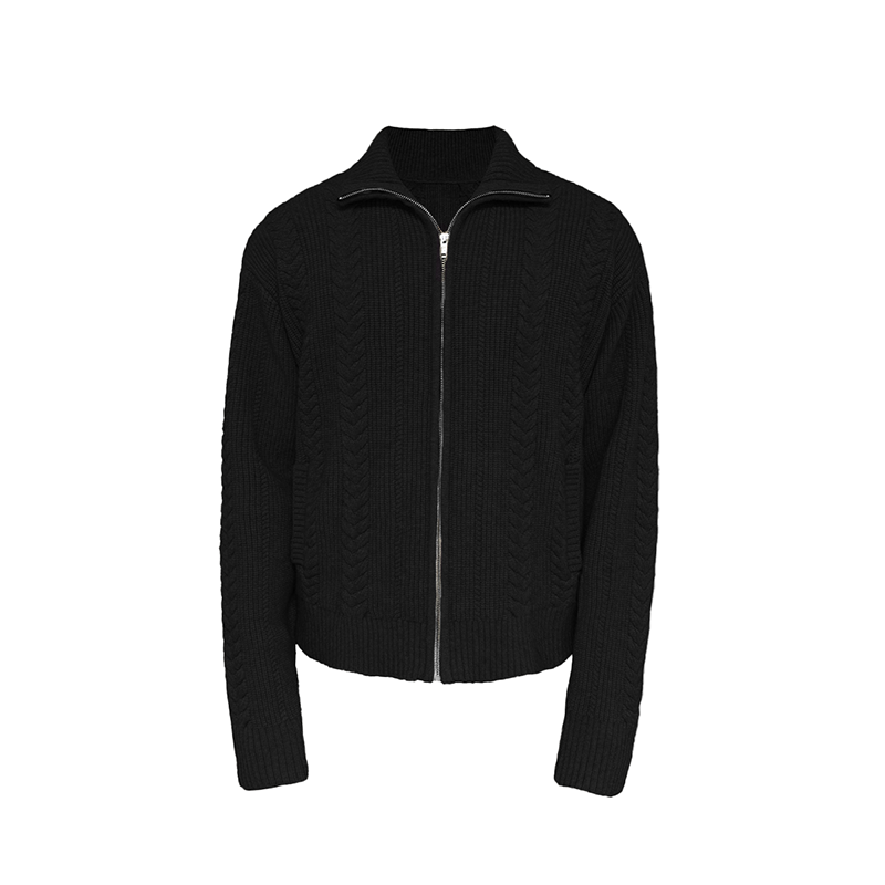 JCAESAR Wheat Ear Twisted Zipper Sweater