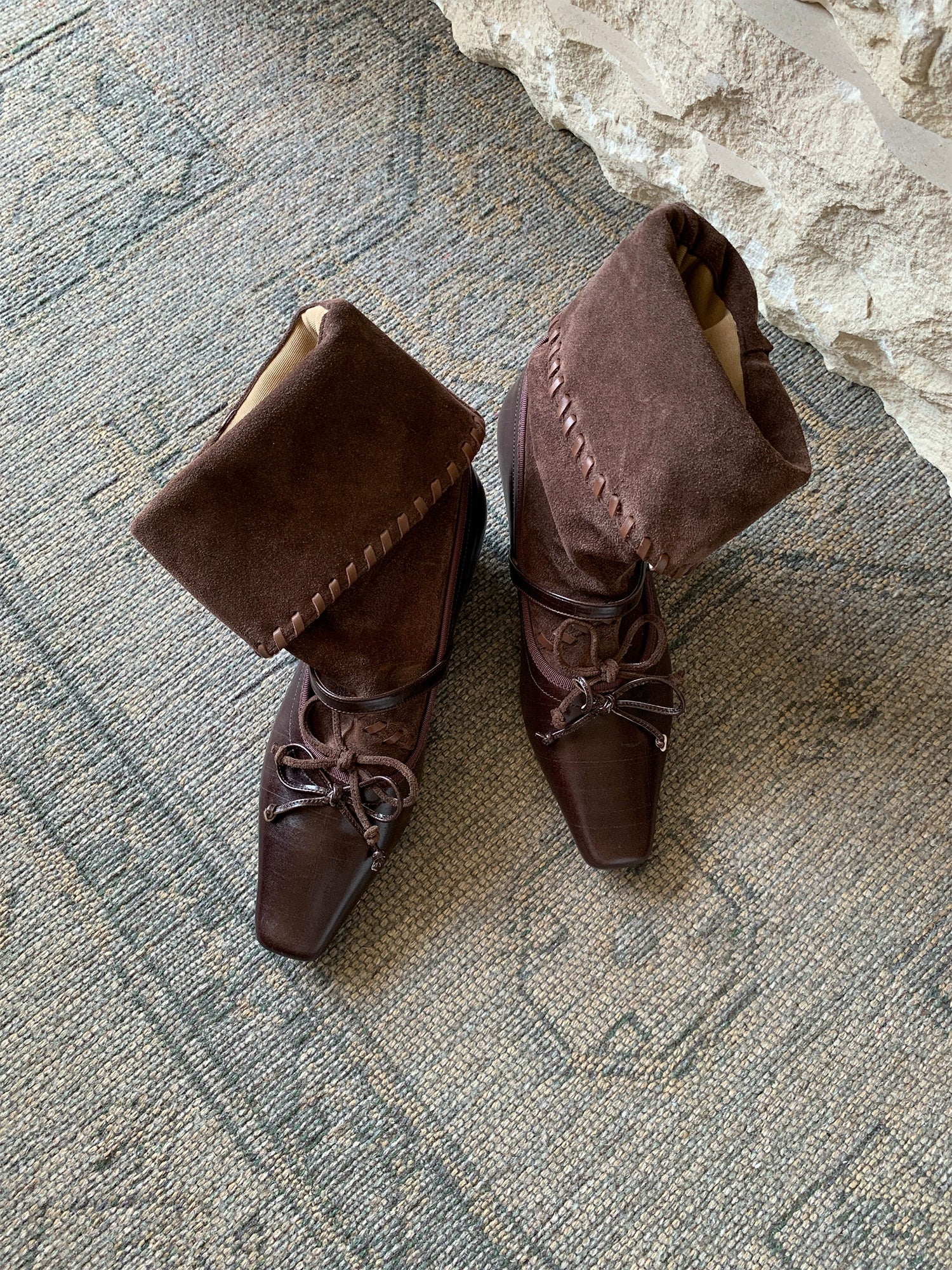 MILOOEY Leather Square-Toe Western Boot