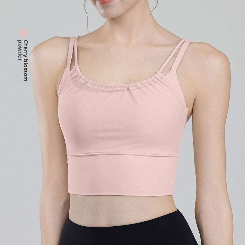 TIANQINGSE Fake Two Pieces with Chest Pads To Gather Underwear Sports Vest