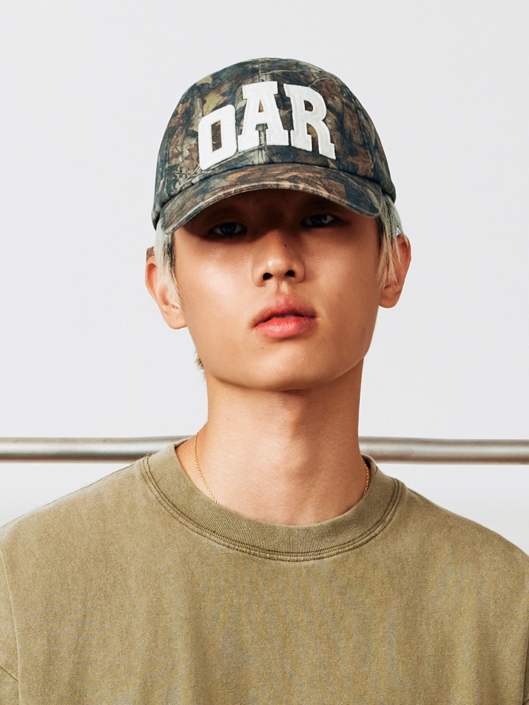 oarism Cotton Camo Applique Curved Brim Baseball Cap