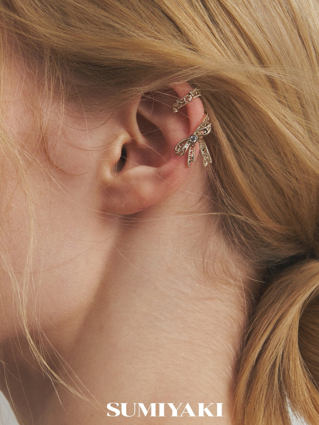 SUMIYAKI Lace Bow Ear Cuffs