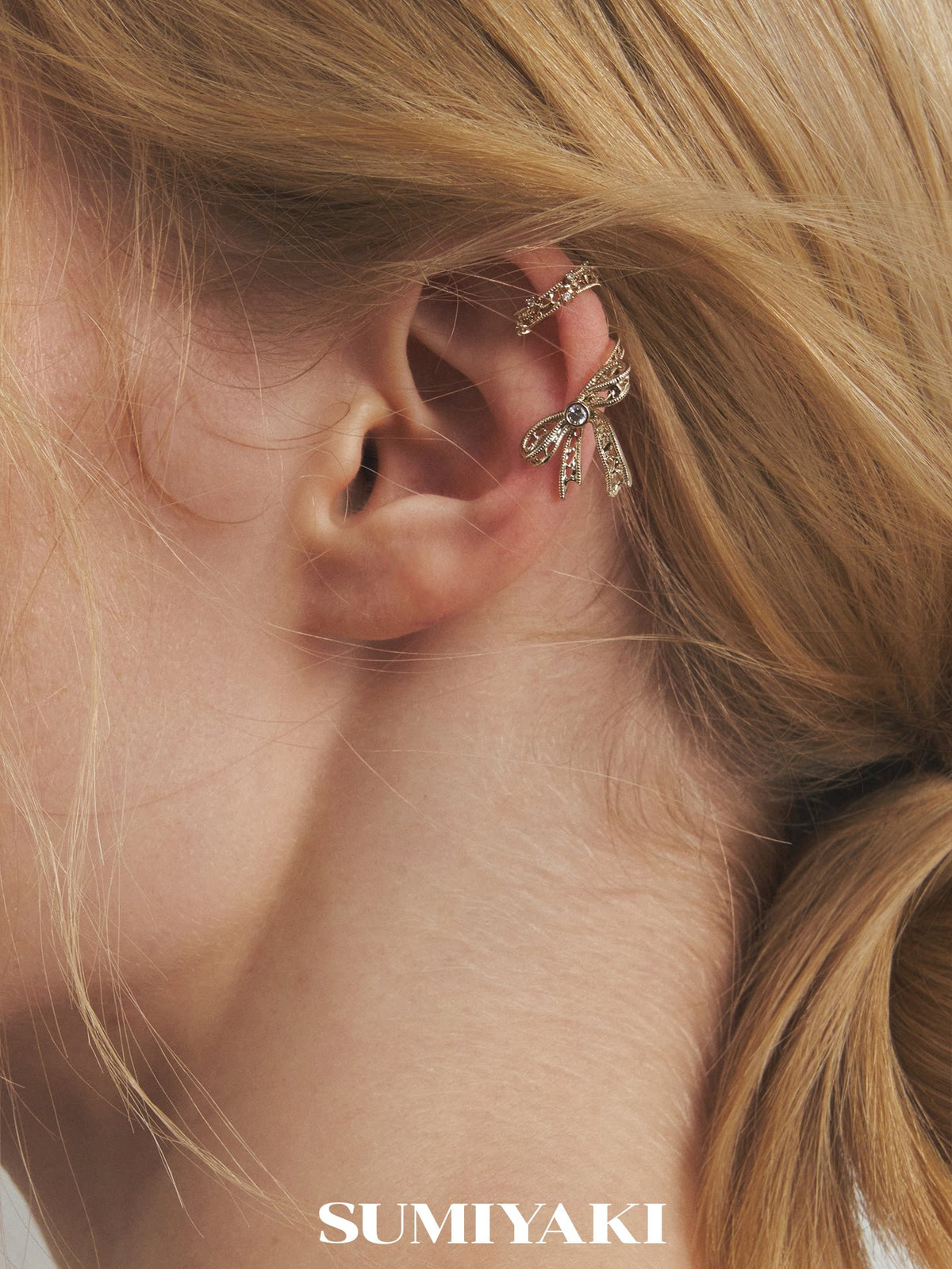 SUMIYAKI Lace Bow Ear Cuffs