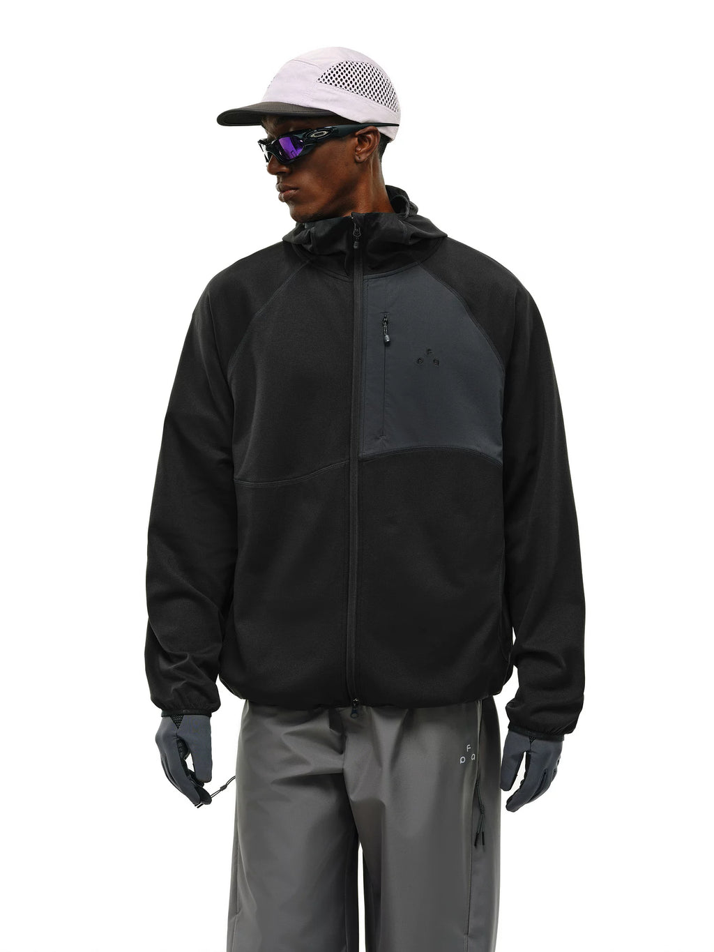 FPA Contrasting Zipper Cardigan Sweater Jacket