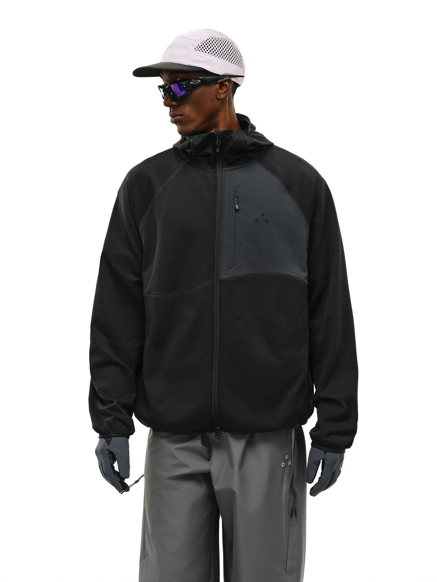 FPA Contrasting Zipper Cardigan Sweater Jacket