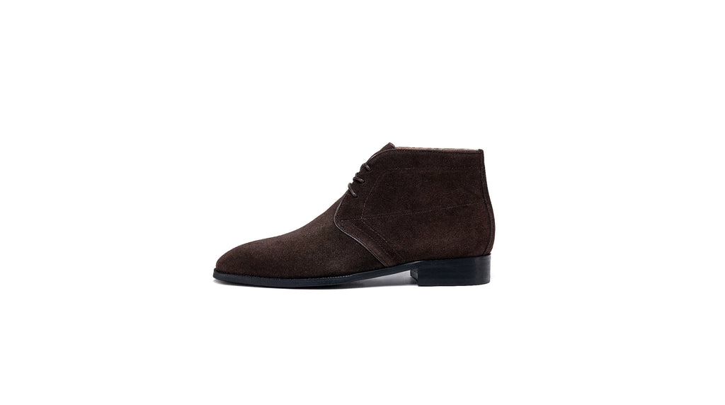 TERRAKOO Suede Lace-Up Round-Toe Chelsea Boot