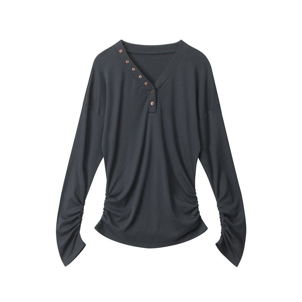 Nariele V-neck Waist Slim Slim Long Sleeves
