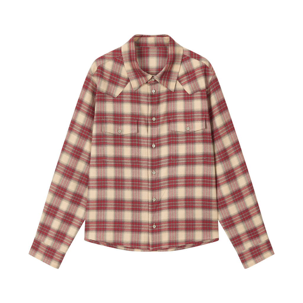 VLABMADE 90s Western Plaid Patchwork Relaxed Fit Shirt
