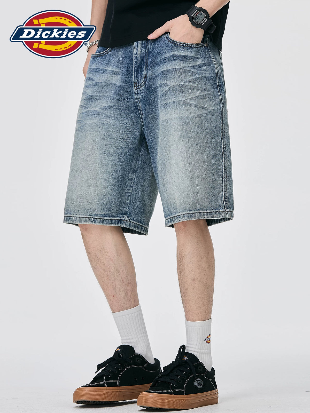 Dickies Washed Straight-Leg Denim Shorts