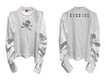 DETW 24AW Original * Skull Slightly Transparent Double Neckline Bamboo Cotton Scimitar pleated Tee