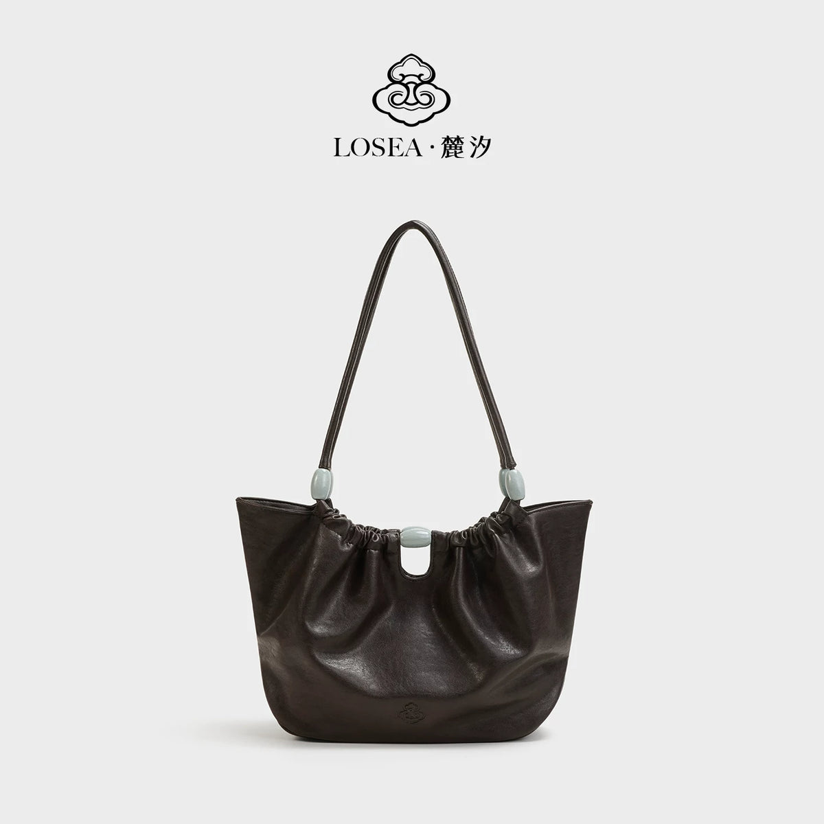 LOSEA Jade Green Faux Leather Magnetic Snap Basket Bag