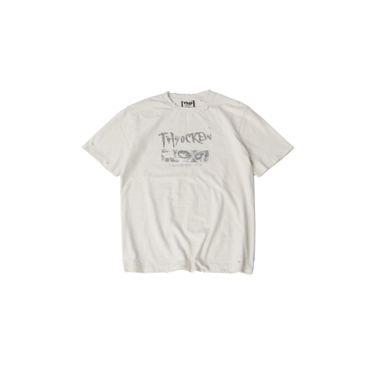 TH90 CREW Hockey Mask Distressed Slim Fit Tee