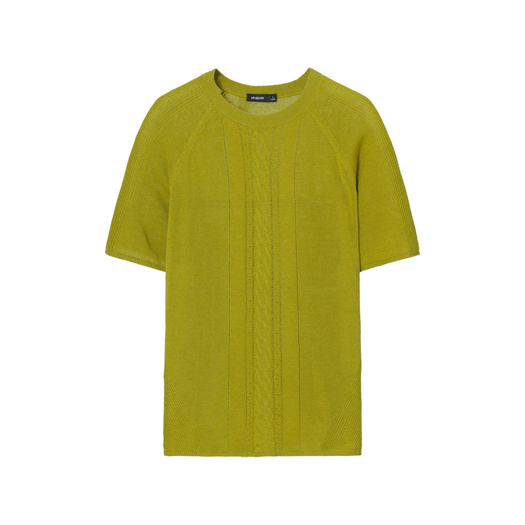Unvesno Breathable Linen Blend Oversized Knit Top