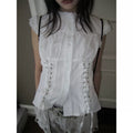 3months White Blouse Breathable Fitted Cropped Top