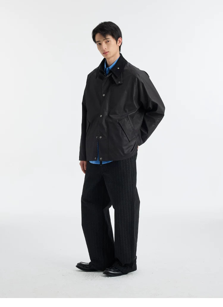 BUTTBILL Vintage Loose Tooling Dark Striped Straight Pants