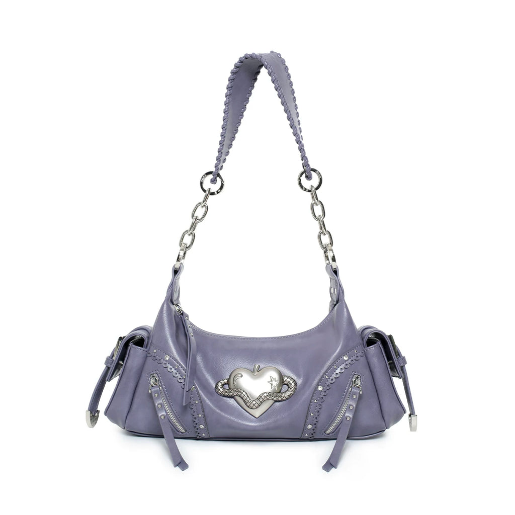 VFVF White Faux Leather Zip Crossbody Bag