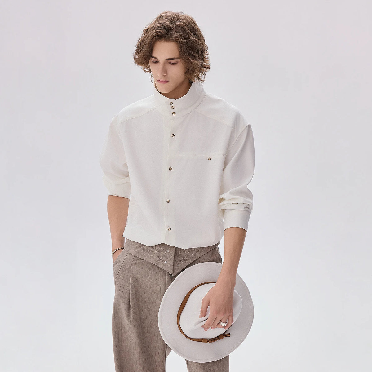 CHOR Stand Collar Long-Sleeve Shirt