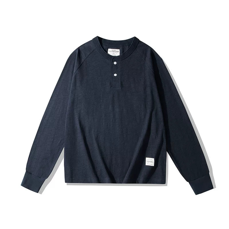 PrintAce Bamboo-Joint Cotton Breathable Loose-Fit Henley