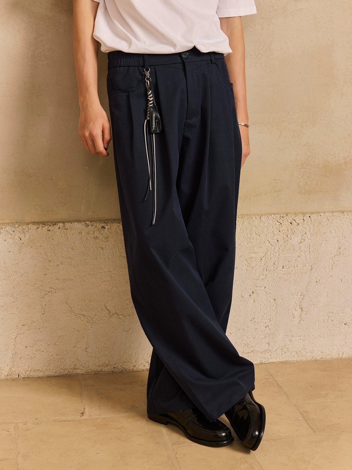 LR MADE Tencel Straight Casual Trousers