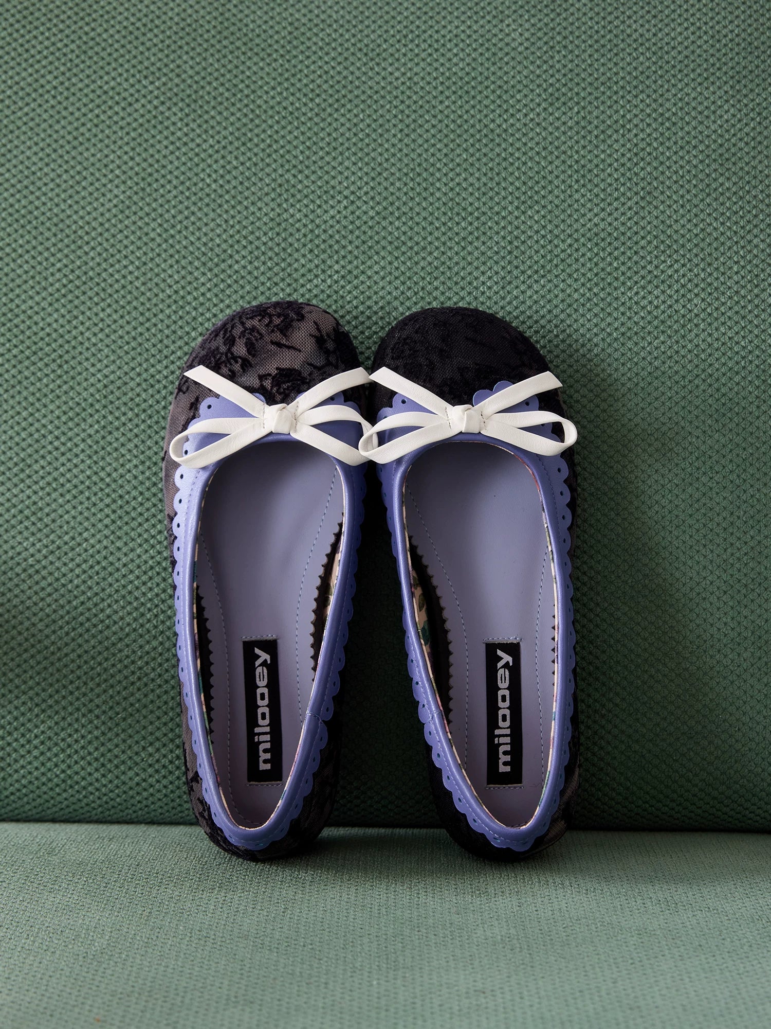 MILOOEY Bow-Detail Leather Ballet Flat