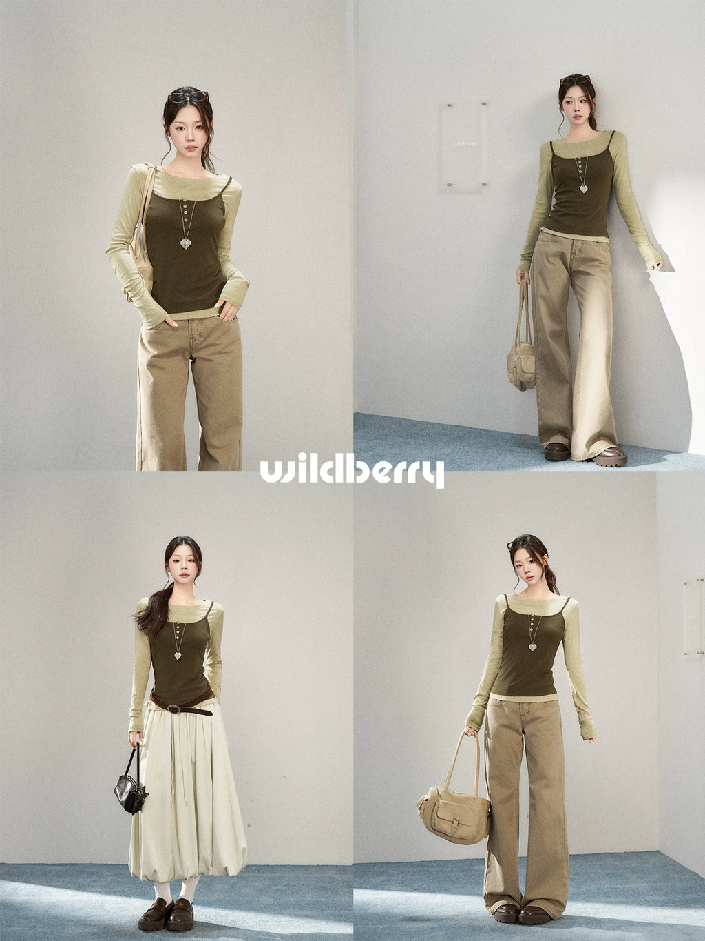 Wildberry Korean Artistic Slim Fit Long-Sleeve Tee