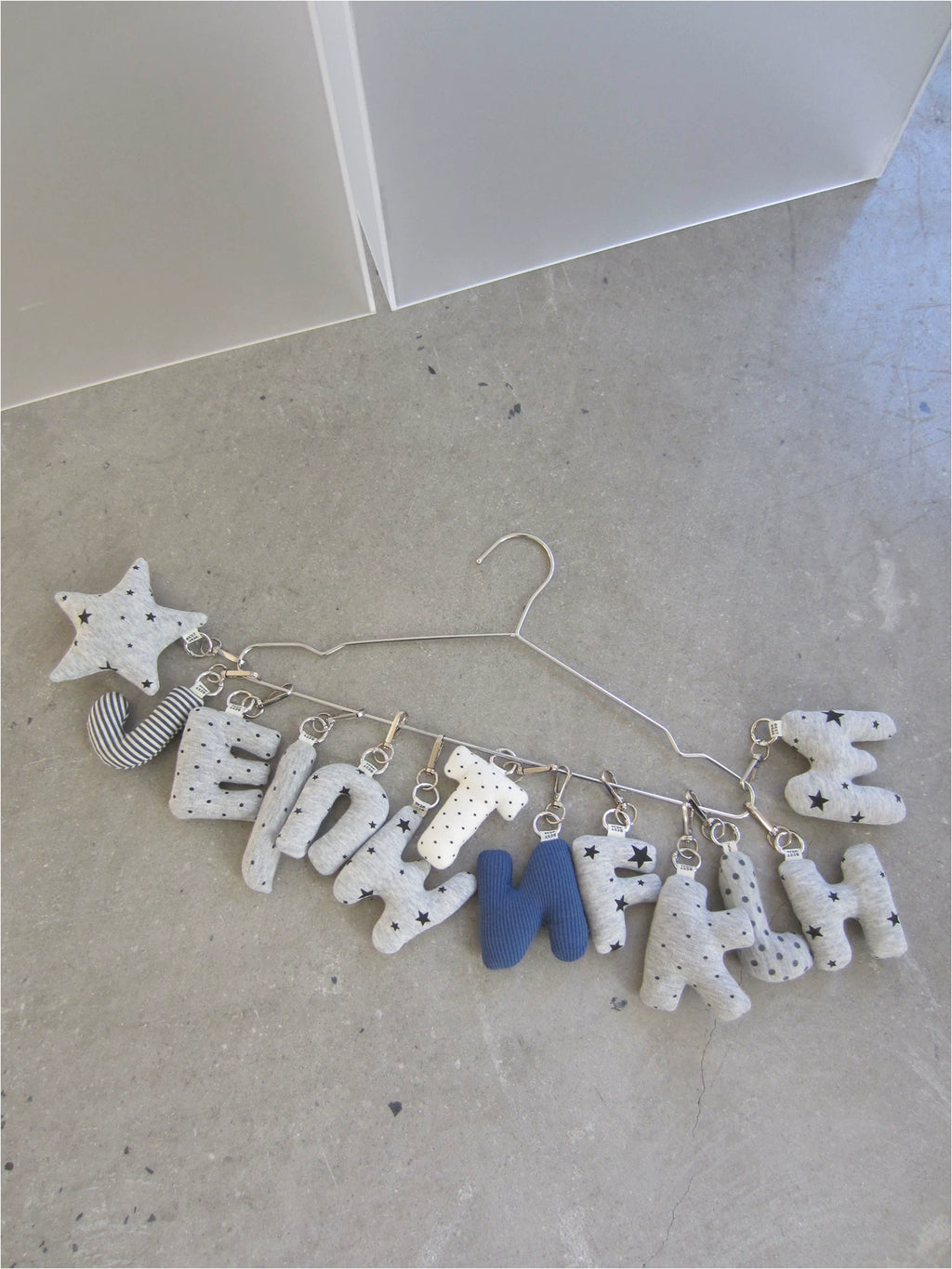 Unique blue Faux Leather Letter Pendant Backpack Charm