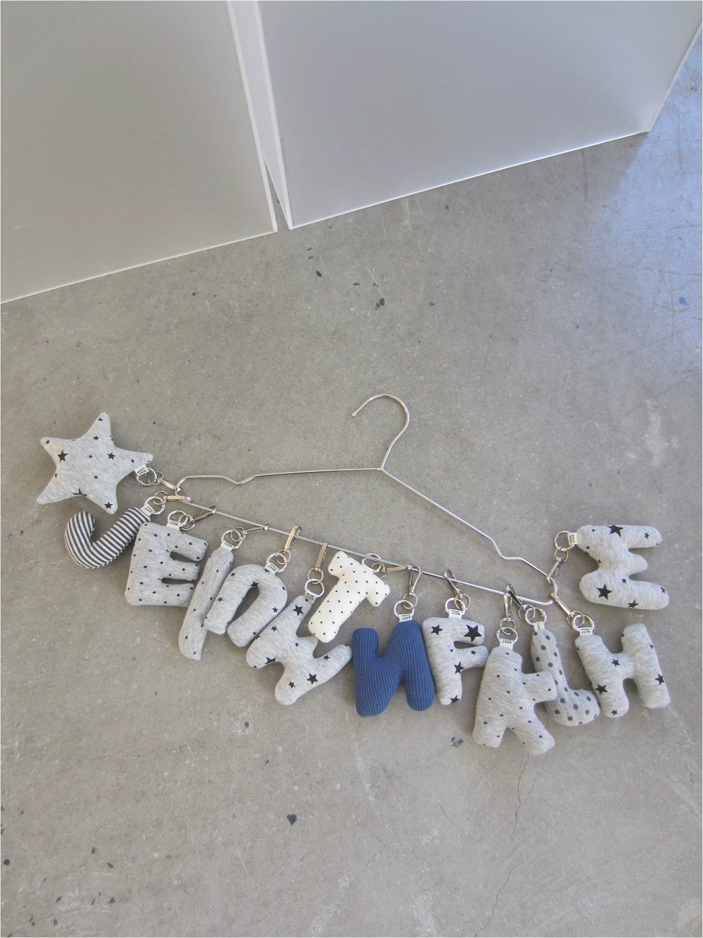 Unique blue Faux Leather Letter Pendant Backpack Charm