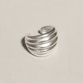 MEZZEM Silver Wide-Edge Ear Cuff Matte Finish