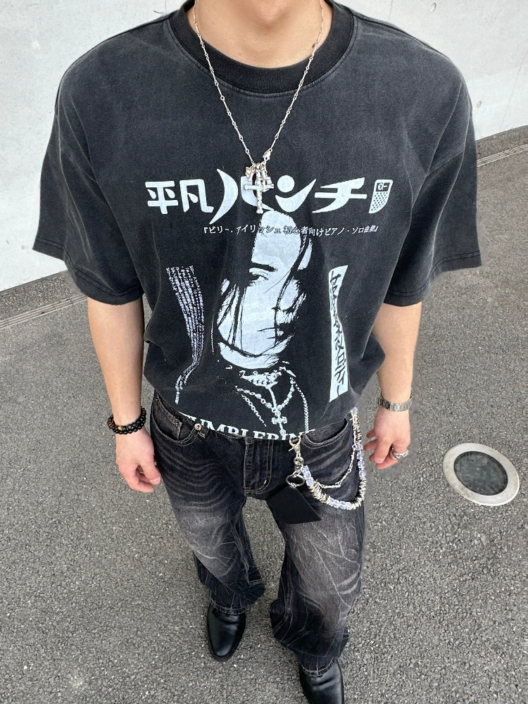 TumBlerine "Fallen Leaf Crisis" Washing Water Old Printing Tee