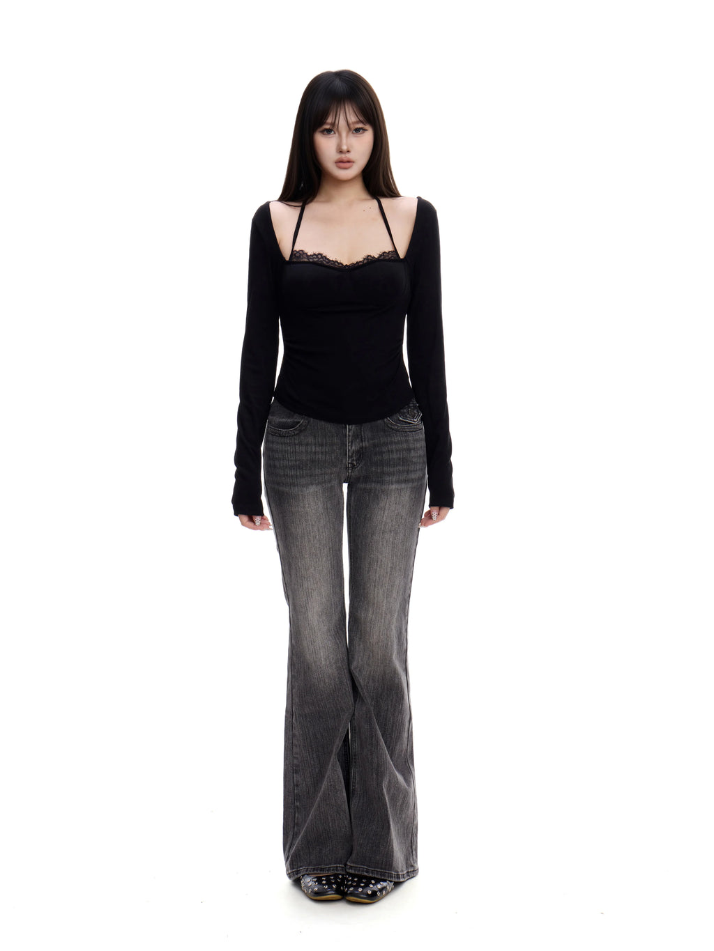 WITHMIN Straight Casual Versatile Low-rise Slim Jeans