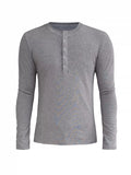 JCAESAR Strength Five-Claw Snap Slim Fit Henley Shirt