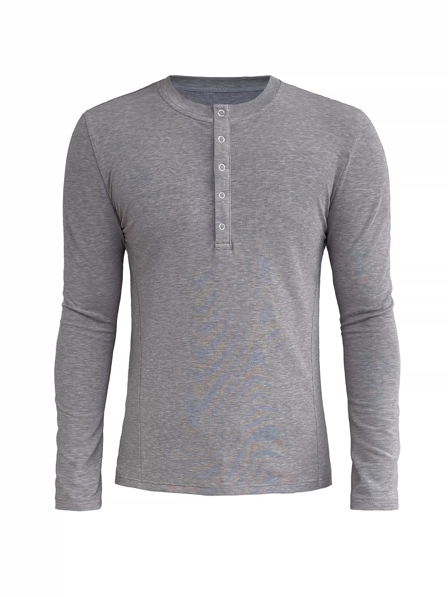 JCAESAR Strength Five-Claw Snap Slim Fit Henley Shirt