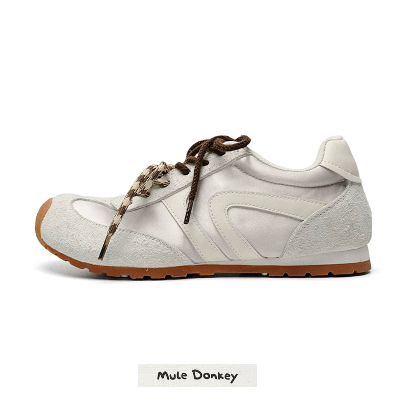 Mule Donkey Leather Lace-Up Low-Top Sneaker