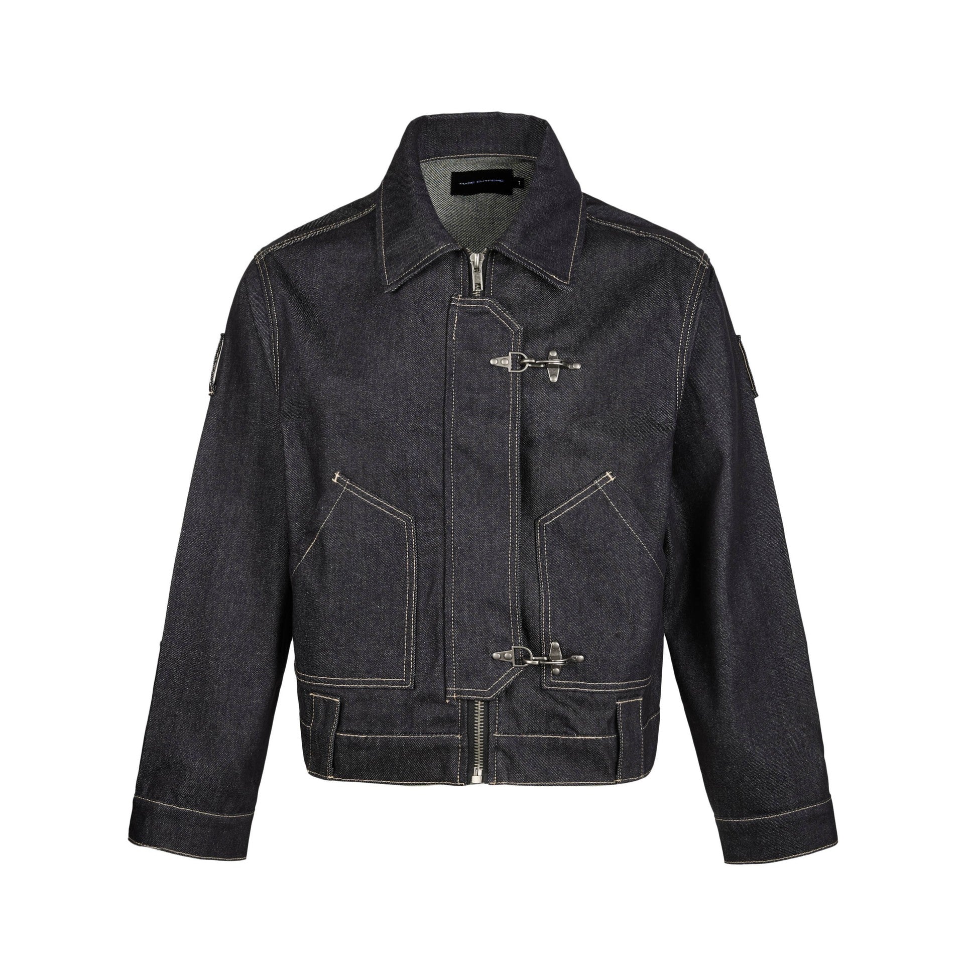 EME Lapel Splicing Short Denim Jacket