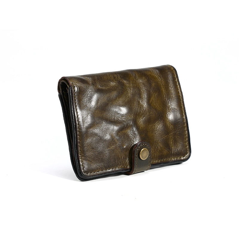 HALF WORK tanned leather short men's leather vertical cowhide wallet