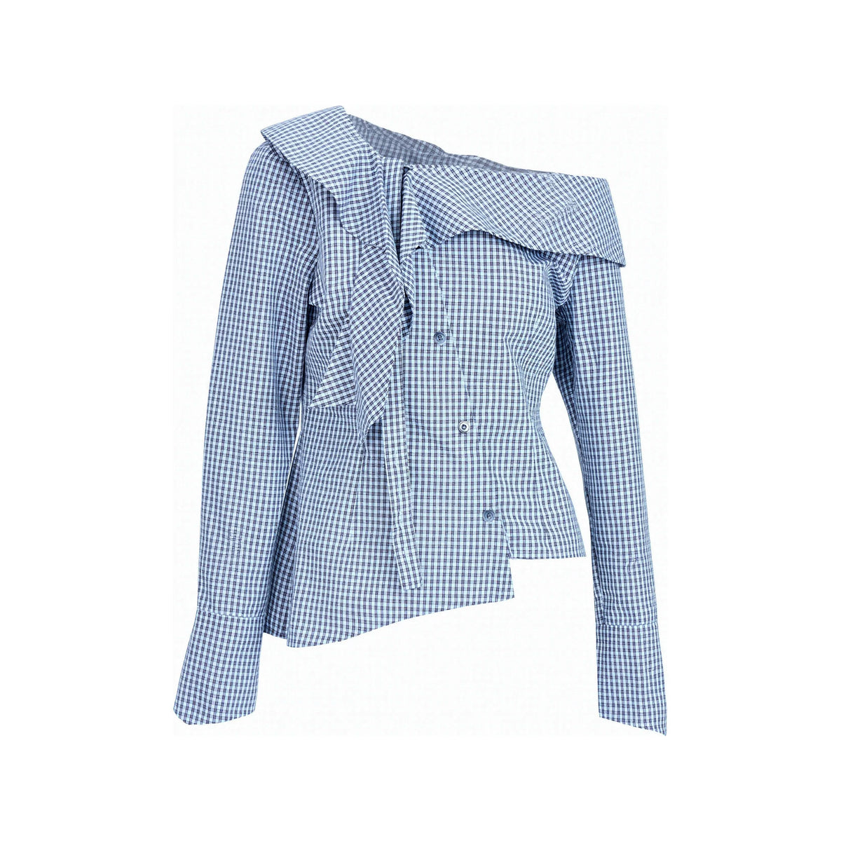 JIKOO Envelope One-Shoulder Cinched Waist Blouse