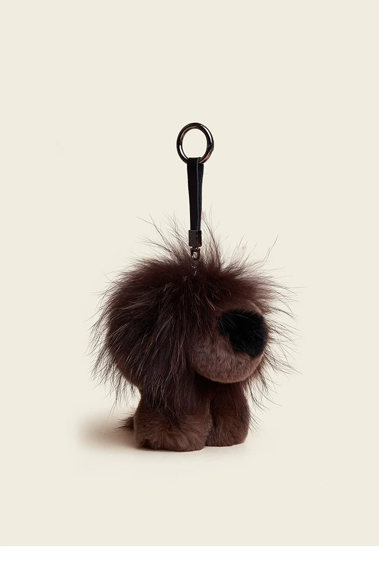 HAVEROSE Premium Sense Rex Rabbit Hair Lion Doll Pendant