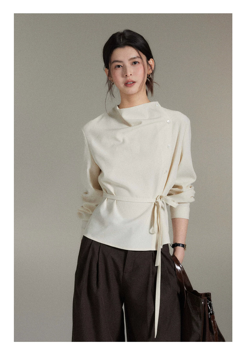 TYANG Simple Strap Waist High-end Shirt