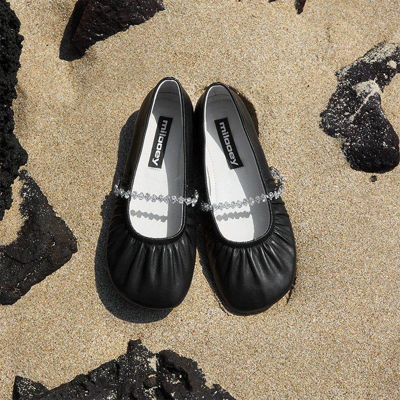 MILOOEY Rhinestone Strap Mary Jane Ballet Flat