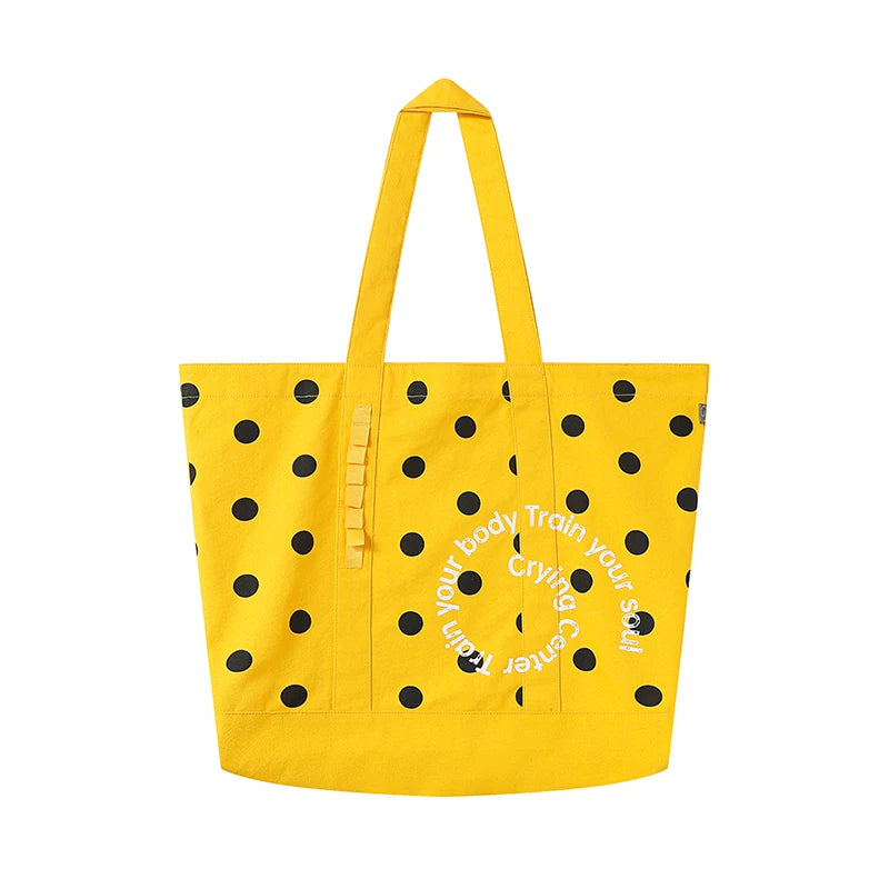 Crying Center Retro Yellow Canvas Tote Bag