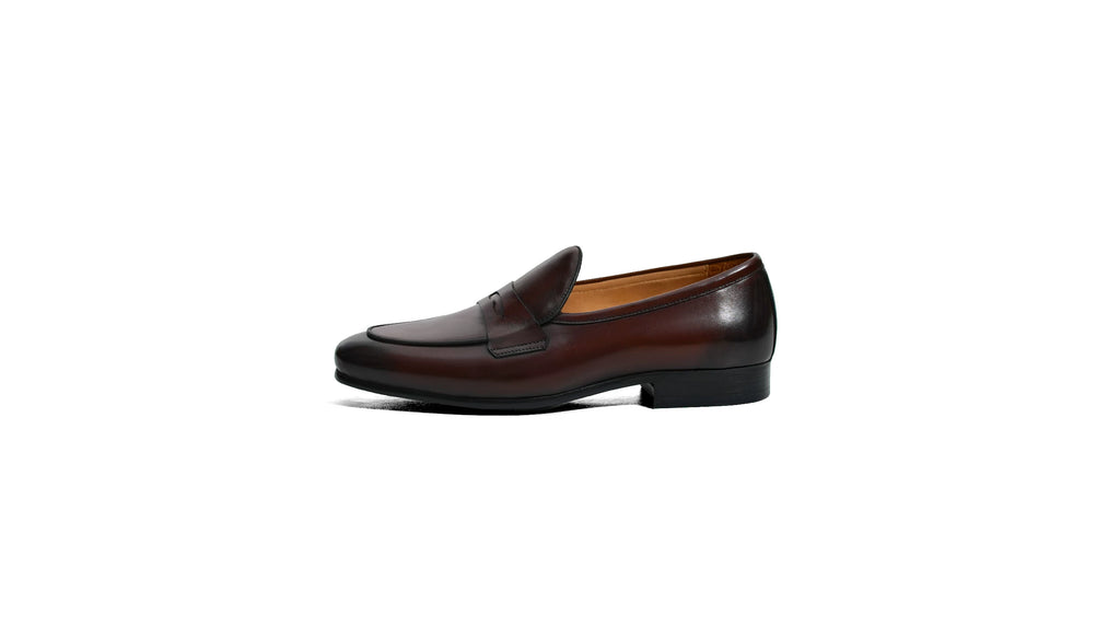 TERRAKOO Leather Square-Toe Penny Loafer