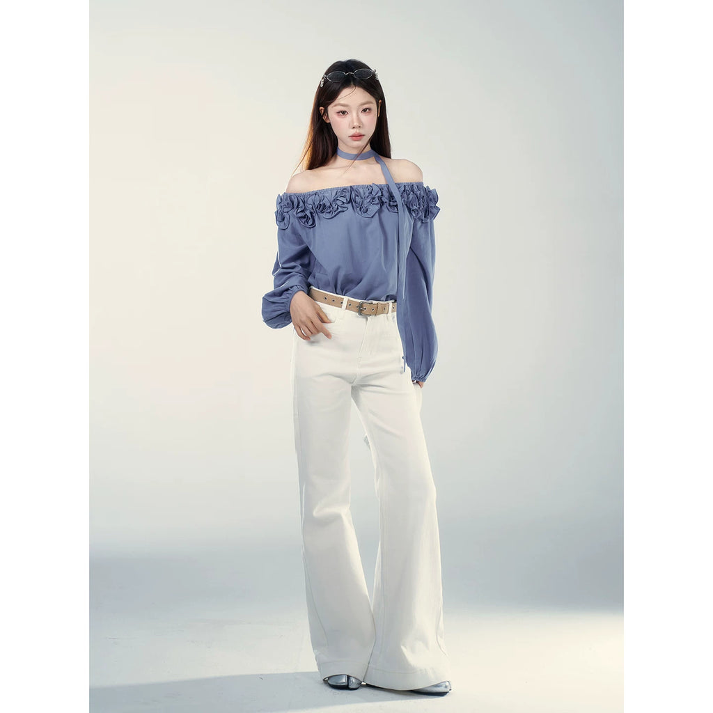 Wildberry High Waist Versatile Straight Flared Jeans