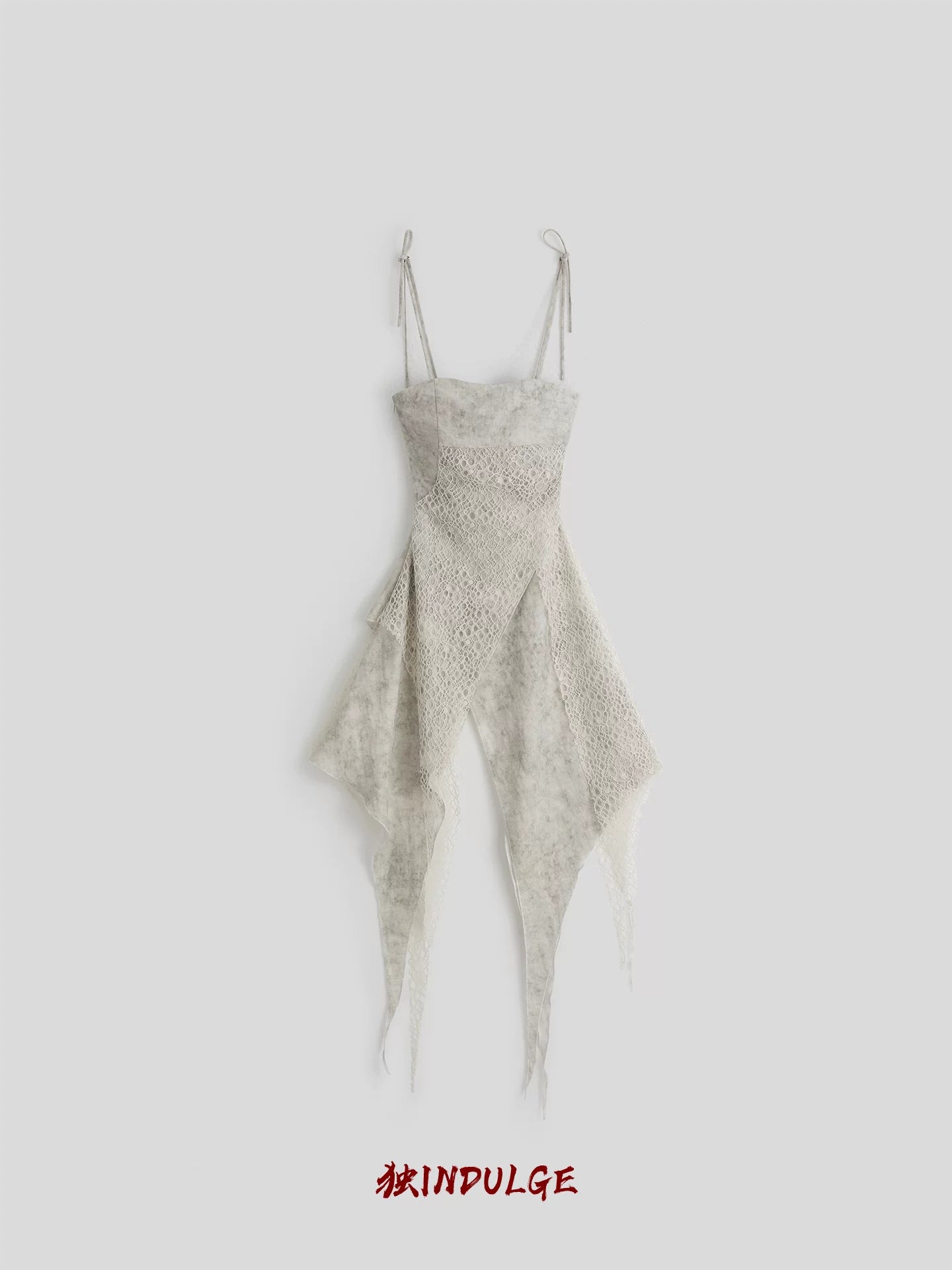INDULGE Lace Panel Irregular Midi Dress